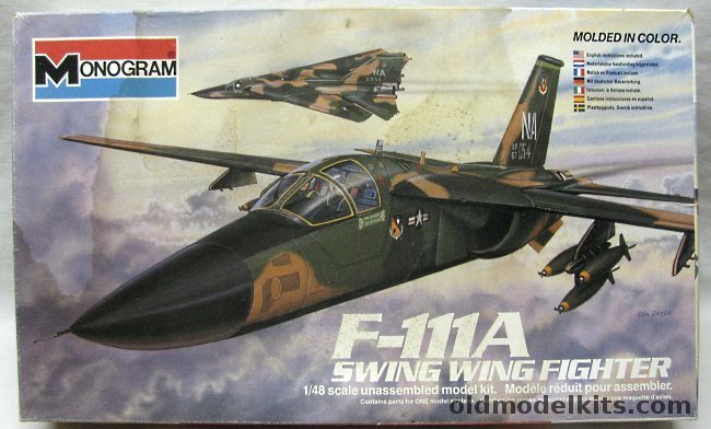 Monogram 1/48 F-111A Swing Wing Fighter, 5804 plastic model kit